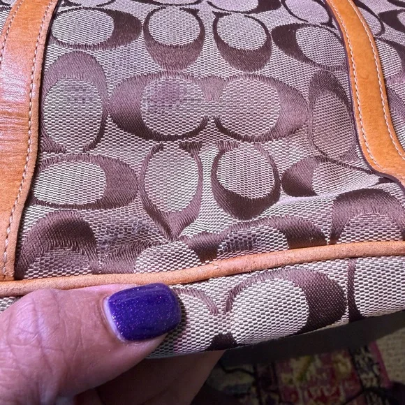 Coach City Tote with Signature Logo in Tan and Brown - Picture 14 of 16